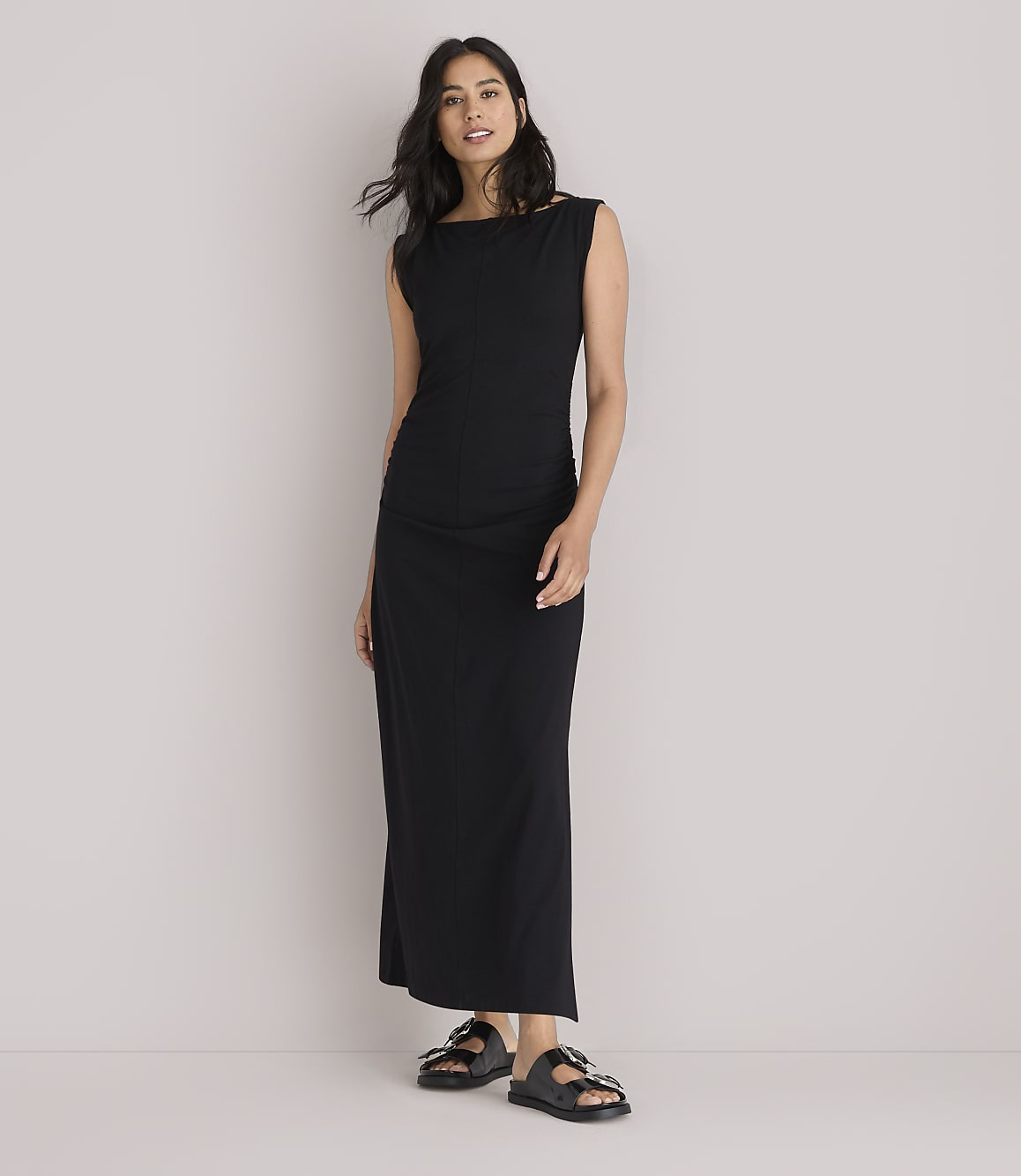 Petite Lou & Grey Ruched Boatneck Maxi Dress
