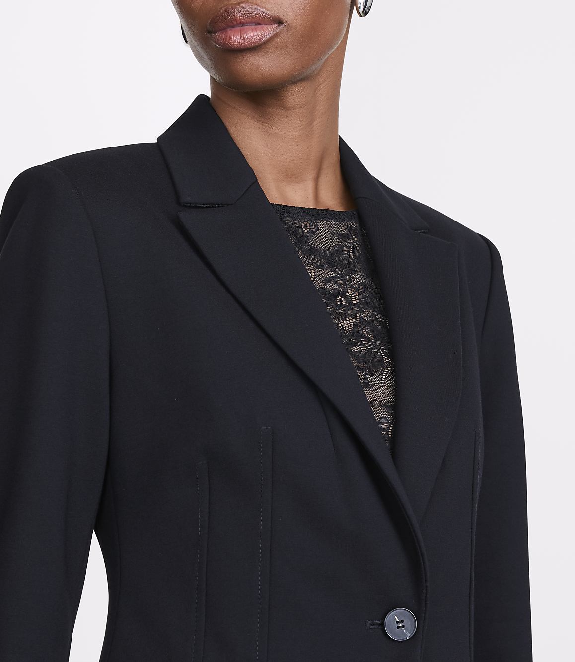 Petite LOFT Versa Ponte Deluxe Seamed Waist Blazer