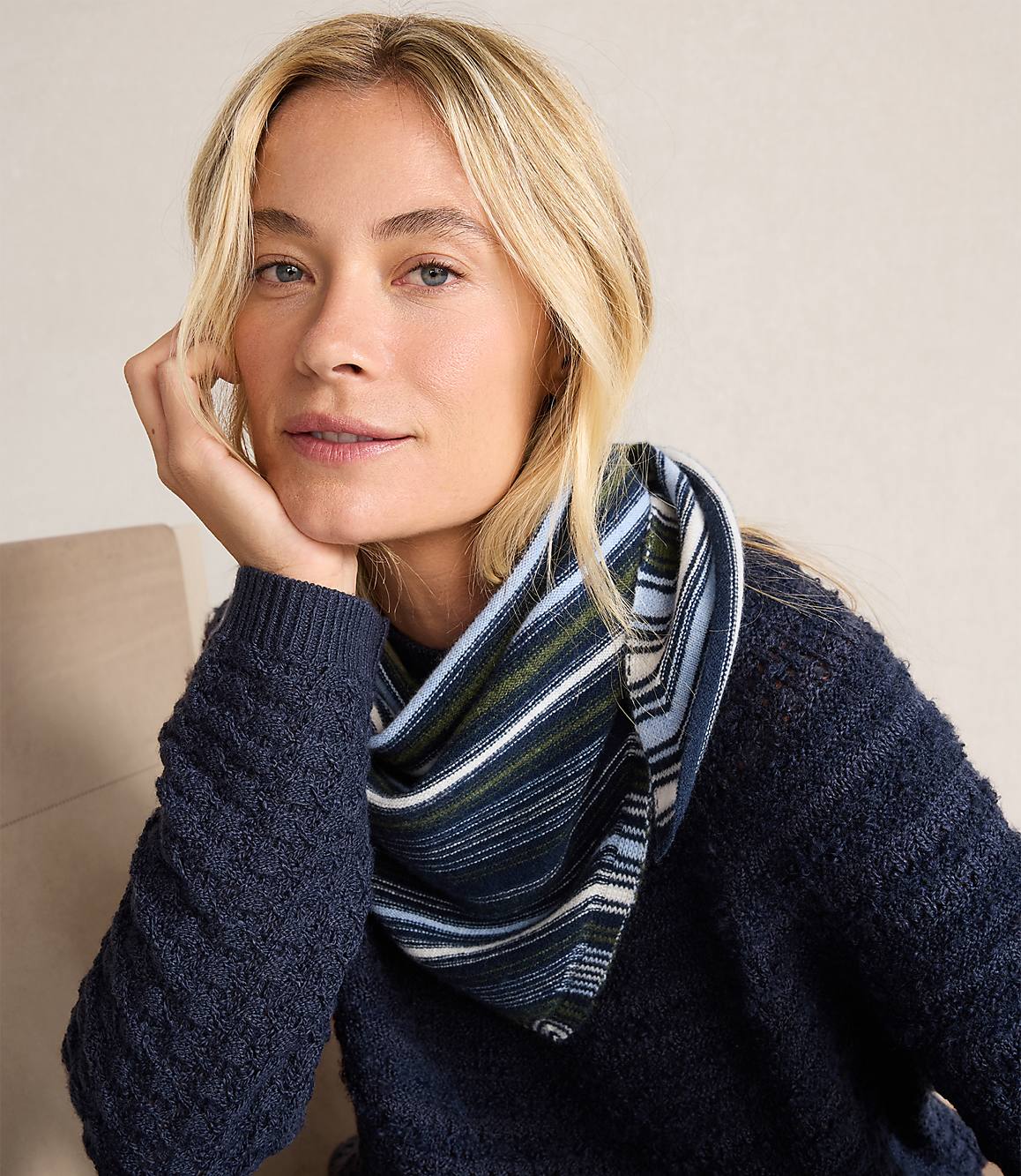 Haven Well Within Cashmere Striped Triangle Scarf