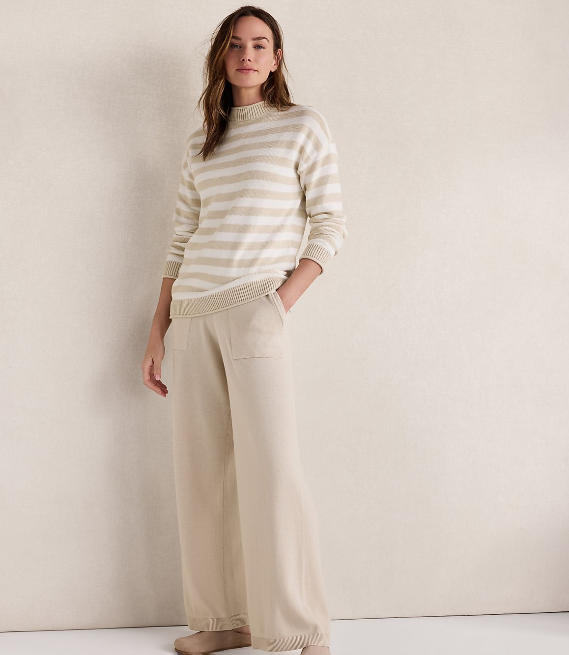 Haven Well Within Organic Cotton Heritage Striped Roll Neck Sweater
