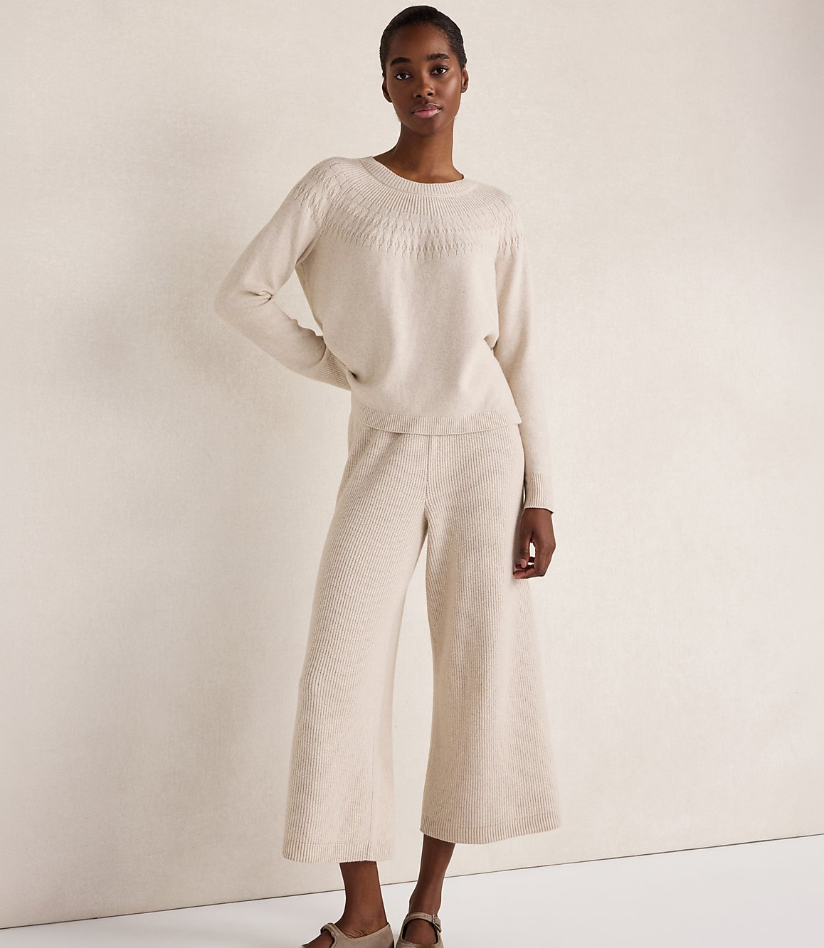 Haven Well Within Cotton Blend Fair Isle Stitch Sweater
