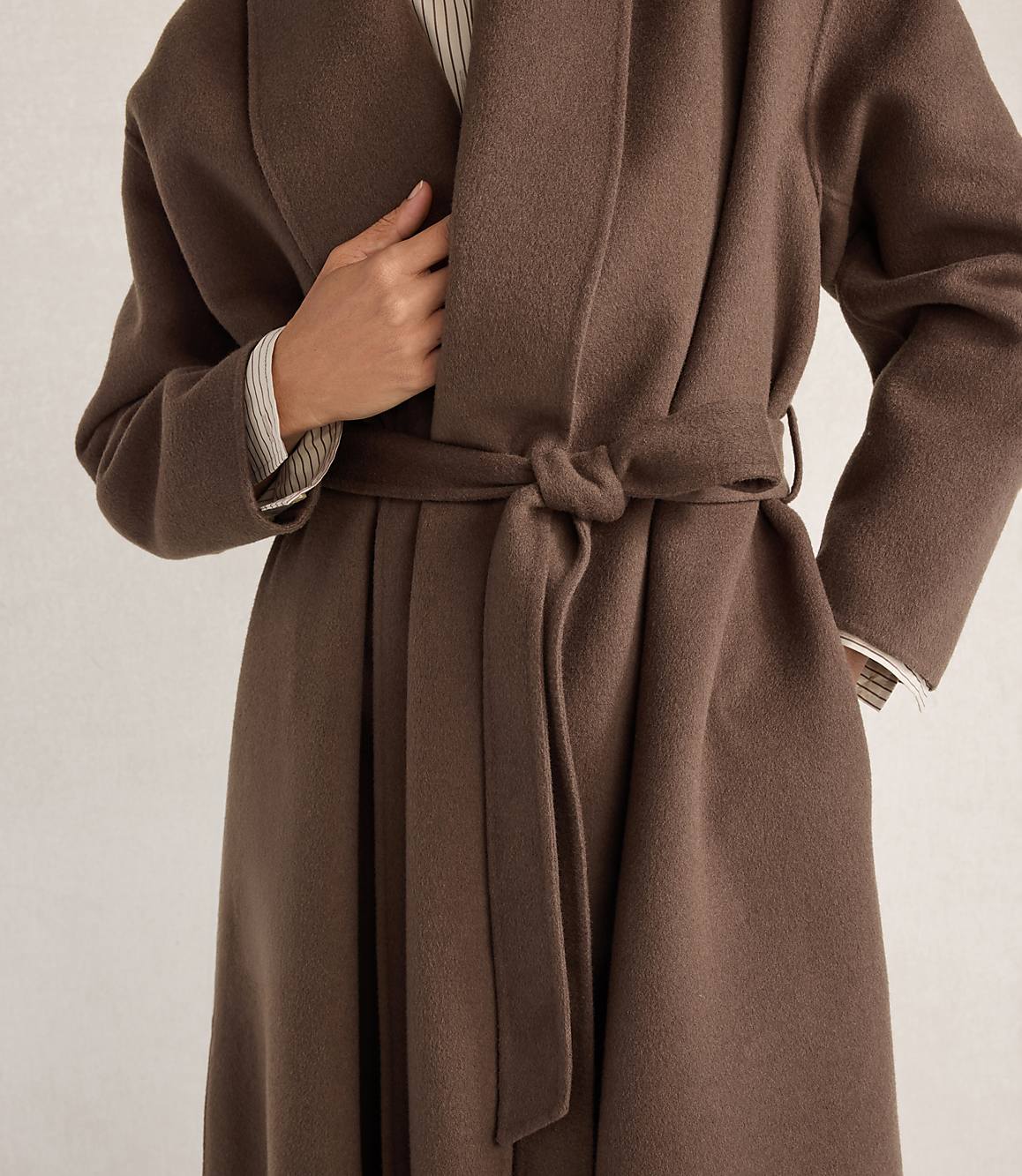 Haven Well Within Wool Blend Midi Coat with Removable Scarf