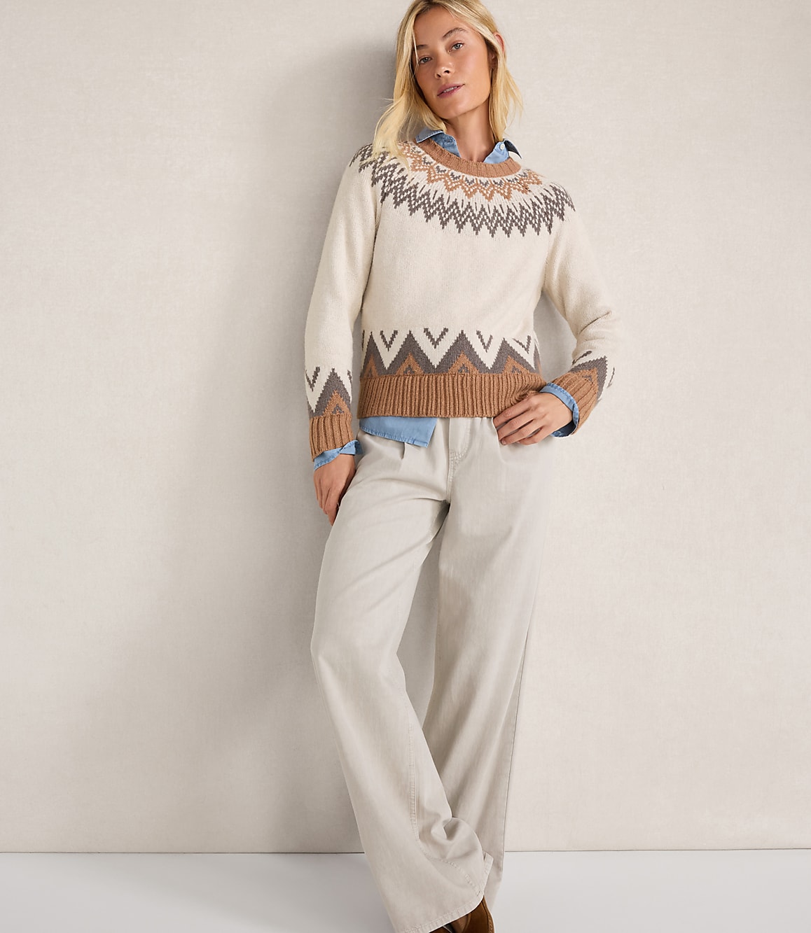 Haven Well Within Cotton Blend Fair Isle Sweater