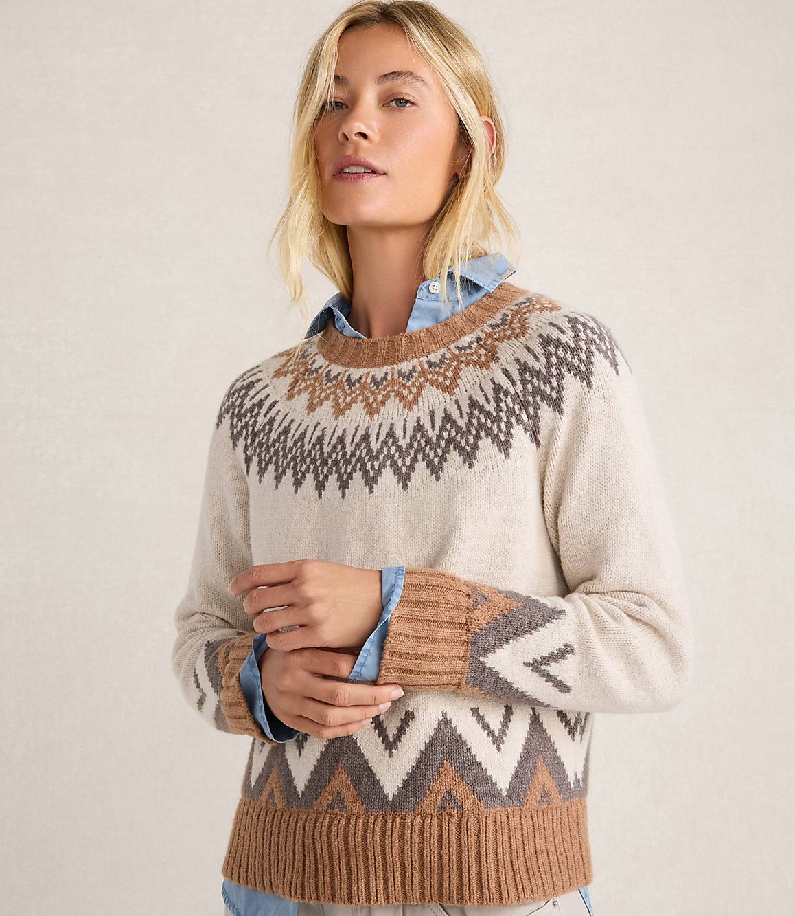 Haven Well Within Cotton Blend Fair Isle Sweater