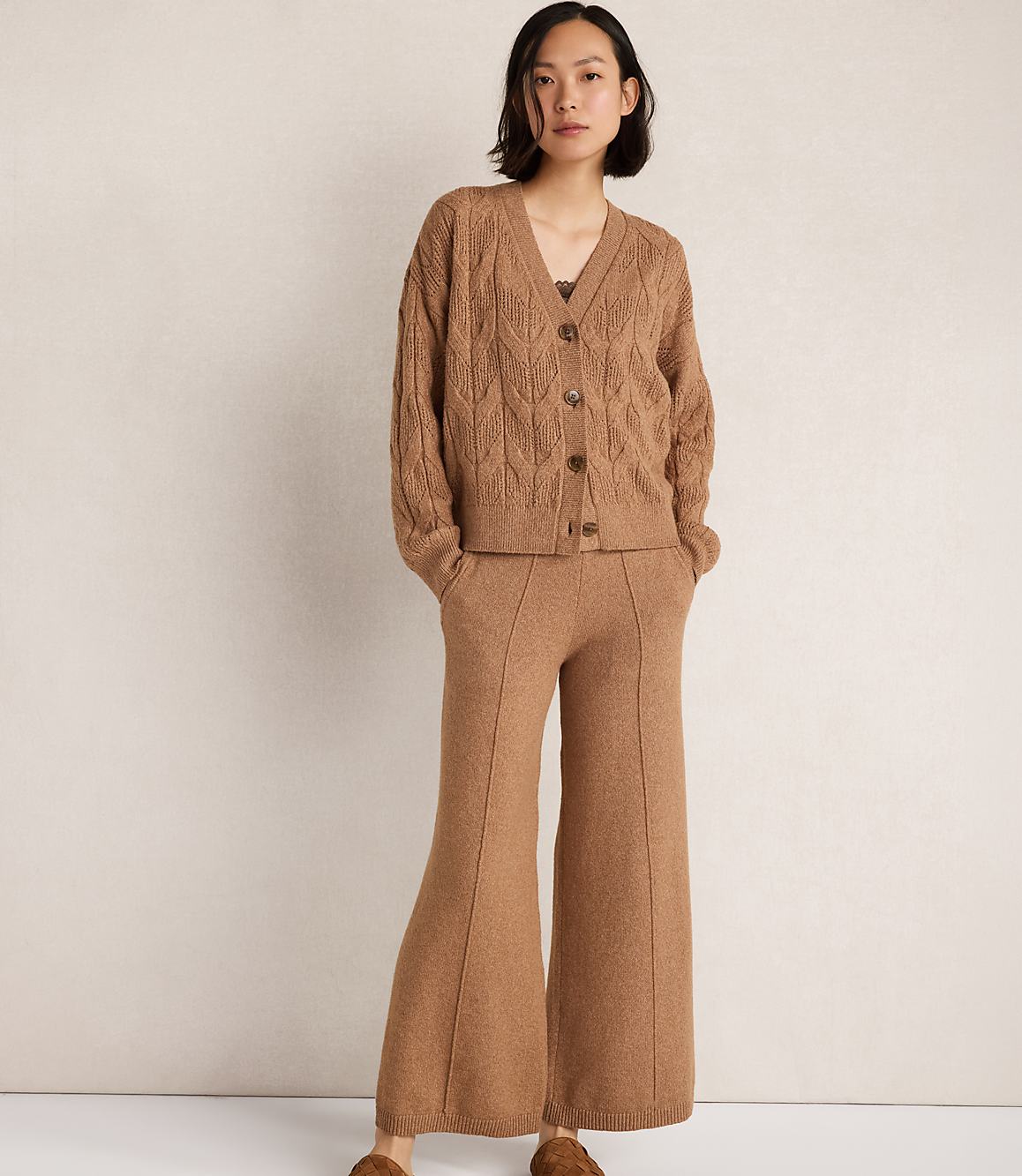Haven Well Within Organic Cotton Blend Cableknit Cardigan