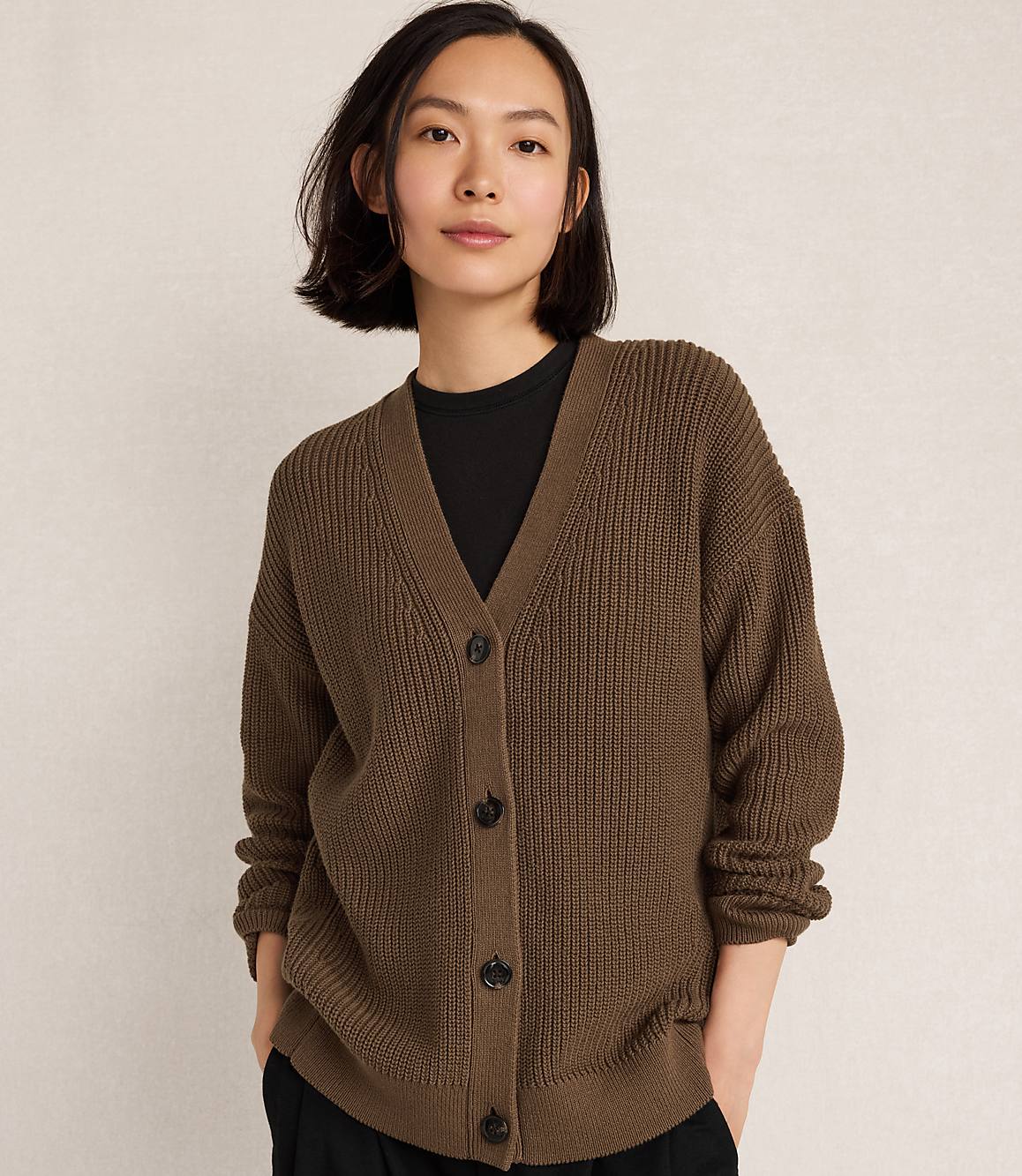 Haven Well Within Organic Cotton Shaker Stitch Cardigan