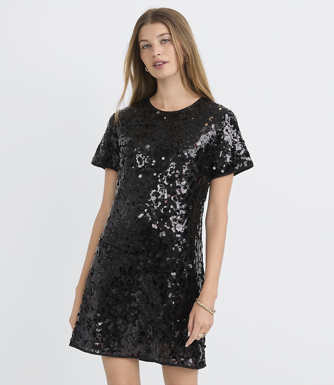 Sequin Short Sleeve Mini Dress