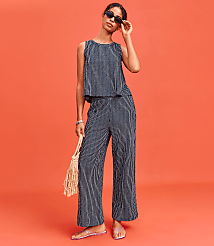 Petite Lou & Grey Striped Wide Leg Crop Pants carousel Product Image 4