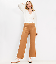 Palmer Wide Leg Crop Pants in Twill carousel Product Image 2