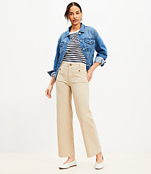 Palmer Wide Leg Crop Pants in Twill carousel Product Image 1