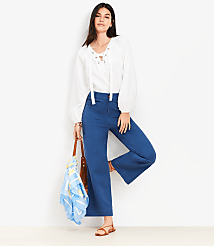 Palmer Wide Leg Crop Pants in Twill carousel Product Image 1