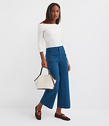 Palmer Wide Leg Crop Pants in Twill carousel Product Image 1