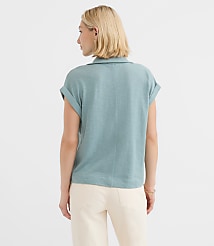 Collared Split Neck Top carousel Product Image 2