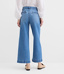 Palmer Wide Leg Crop Jeans in Classic Mid Wash carousel Product Image 2
