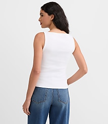 Side Button Asymmetrical Hem Tank carousel Product Image 3