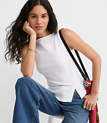 Side Button Asymmetrical Hem Tank carousel Product Image 1