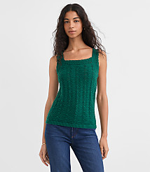 Scalloped Square Neck Sweater Tank Top carousel Product Image 1