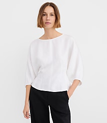 Seamed Linen Blend Blouse carousel Product Image 1