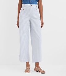 Palmer Wide Leg Crop Pants in Stripe carousel Product Image 2