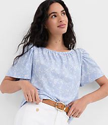 Bouquet Flutter Sleeve Boatneck Top carousel Product Image 1