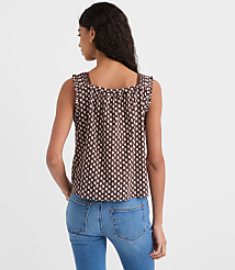 Floral Pleated Square Neck Blouse carousel Product Image 3