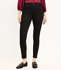 Petite High Rise Skinny Jeans in Black carousel Product Image 1