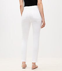 Frayed High Rise Skinny Jeans in White carousel Product Image 2