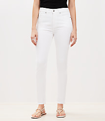Curvy Frayed High Rise Skinny Jeans in White carousel Product Image 1