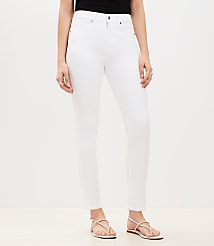 Frayed High Rise Skinny Jeans in White carousel Product Image 3