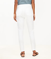 Petite Curvy High Rise Frayed Skinny Jeans in White carousel Product Image 2