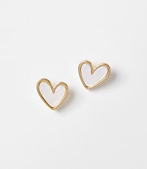 Mother of Pearl Heart Stud Earrings carousel Product Image 1