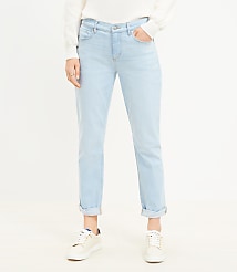 Destructed Girlfriend Jeans in Original Light Indigo Wash carousel Product Image 2