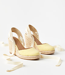 Seersucker Espadrille Wedges carousel Product Image 1