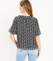 Petite Bloom Lace Up Ruffle Top carousel Product Image 3