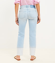 Curvy Girlfriend Jeans in Patched Light Indigo Wash carousel Product Image 2