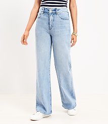 High Rise Wide Leg Jeans in Light Wash Indigo carousel Product Image 1