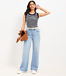 High Rise Wide Leg Jeans in Light Wash Indigo carousel Product Image 2