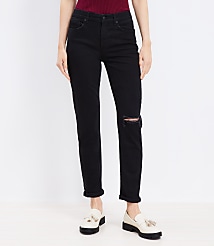 Girlfriend Jeans in Washed Black carousel Product Image 1