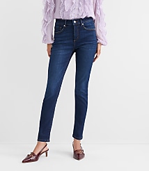 Petite Mid Rise Skinny Jeans in Vintage Dark Wash carousel Product Image 2