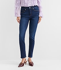 Petite Curvy Mid Rise Skinny Jeans in Vintage Dark Wash carousel Product Image 1