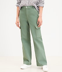 Curvy High Rise Wide Leg Utility Jeans in Mountain Rosemary carousel Product Image 1