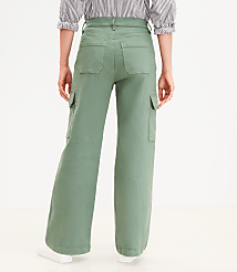 Curvy High Rise Wide Leg Utility Jeans in Mountain Rosemary carousel Product Image 2