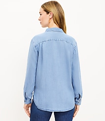 Petite Chambray Everyday Relaxed Pocket Shirt carousel Product Image 3