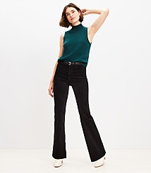 Petite Five Pocket Slim Flare Pants in Velvet carousel Product Image 1