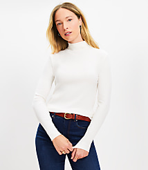 Ribbed Mock Neck Top carousel Product Image 1