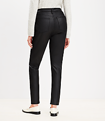 Curvy Coated High Rise Skinny Jeans in Black carousel Product Image 2