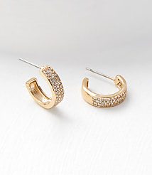 Demi Fine Sparkle Mini Hoop Earrings carousel Product Image 1