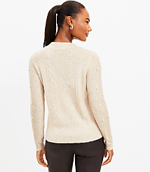 Pearlized Cable Sweater carousel Product Image 2
