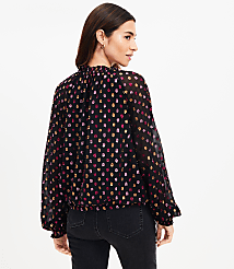 Shimmer Clip Side Tie Hem Blouse carousel Product Image 2