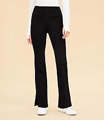 Petite Lou & Grey Side Slit V-Waist Sporty Ponte Flare Pants carousel Product Image 1